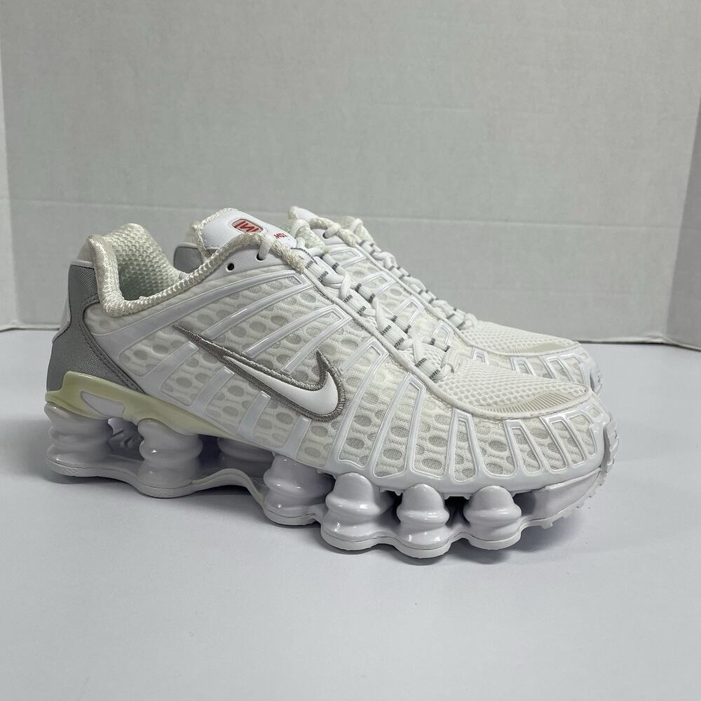 Nike Wmns Shox TL White Silver 2023 AR3566 100 Size 8.5 Women Vintage Yellowing